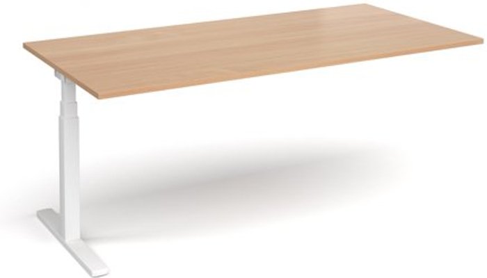 Office Monster | Elev8 Elev8 Touch boardroom table add on unit 2000mm x 1000mm - white frame, beech top Elev8 Elev8 Touch boardroom table add on unit 2000mm x 1000mm - white frame, beech top