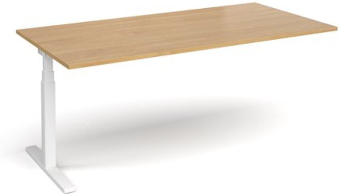 Office Monster | Elev8 Elev8 Touch boardroom table add on unit 2000mm x 1000mm - white frame, oak top Elev8 Elev8 Touch boardroom table add on unit 2000mm x 1000mm - white frame, oak top