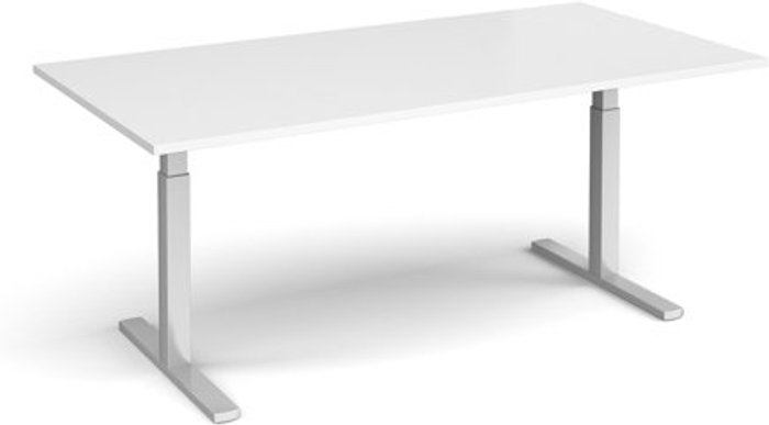 Office Monster | Elev8 Elev8 Touch boardroom table 2000mm x 1000mm - silver frame, white top Elev8 Elev8 Touch boardroom table 2000mm x 1000mm - silver frame, white top