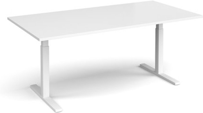 Office Monster | Elev8 Elev8 Touch boardroom table 2000mm x 1000mm - white frame, white top Elev8 Elev8 Touch boardroom table 2000mm x 1000mm - white frame, white top