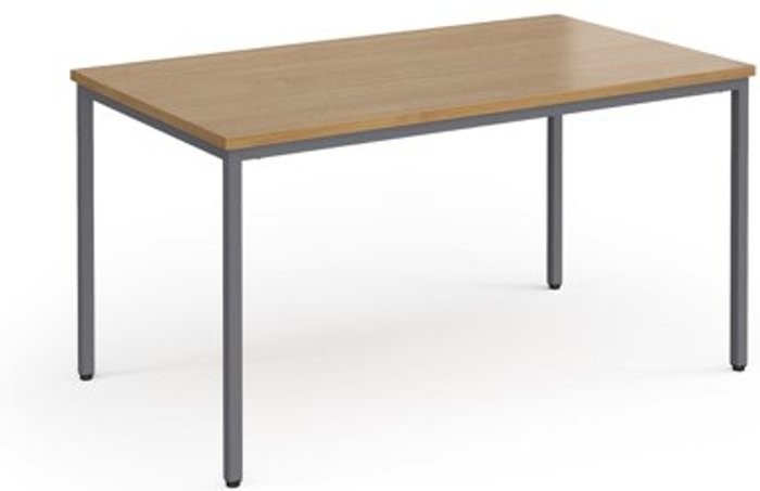 Office Monster | Flexi 25 Flexi 25 rectangular table with graphite frame 1400mm x 800mm - oak Flexi 25 Flexi 25 rectangular table with graphite frame 1400mm x 800mm - oak