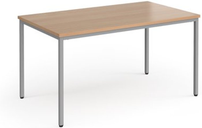 Office Monster | Flexi 25 Flexi 25 rectangular table with silver frame 1400mm x 800mm - beech Flexi 25 Flexi 25 rectangular table with silver frame 1400mm x 800mm - beech