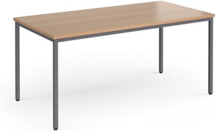 Office Monster | Flexi 25 Flexi 25 rectangular table with graphite frame 1600mm x 800mm - beech Flexi 25 Flexi 25 rectangular table with graphite frame 1600mm x 800mm - beech