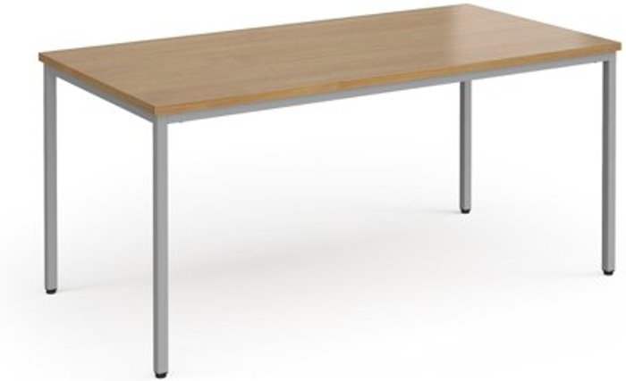 Office Monster | Flexi 25 Flexi 25 rectangular table with silver frame 1600mm x 800mm - oak Flexi 25 Flexi 25 rectangular table with silver frame 1600mm x 800mm - oak