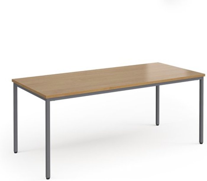 Office Monster | Flexi 25 Flexi 25 rectangular table with graphite frame 1800mm x 800mm - oak Flexi 25 Flexi 25 rectangular table with graphite frame 1800mm x 800mm - oak