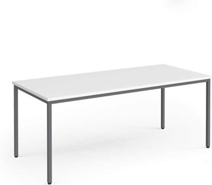 Office Monster | Flexi 25 Flexi 25 rectangular table with graphite frame 1800mm x 800mm - white Flexi 25 Flexi 25 rectangular table with graphite frame 1800mm x 800mm - white
