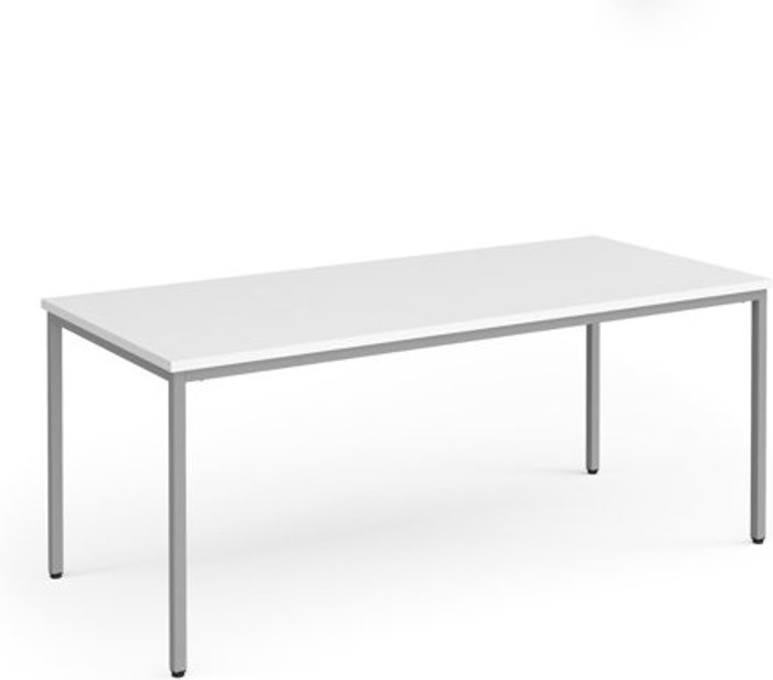 Office Monster | Flexi 25 Flexi 25 rectangular table with silver frame 1800mm x 800mm - white Flexi 25 Flexi 25 rectangular table with silver frame 1800mm x 800mm - white