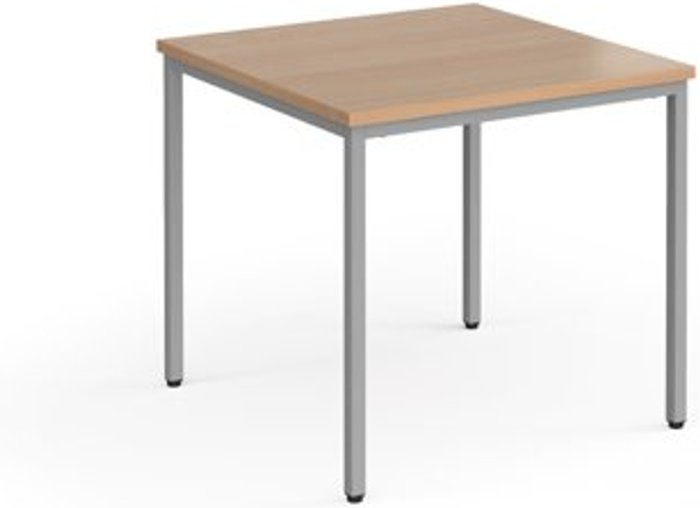 Office Monster | Flexi 25 Flexi 25 square table with silver frame 800mm x 800mm - beech Flexi 25 Flexi 25 square table with silver frame 800mm x 800mm - beech