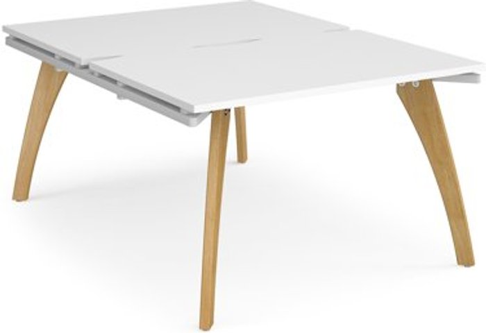Office Monster | Fuze Bench Desk | 2 Person Starter Rectangular Desks 1200mm | White Tops With White Frames | 1600mm Depth | Fuze Fuze Bench Desk | 2 Person Starter Rectangular Desks 1200mm | White Tops With White Frames | 1600mm Depth | Fuze