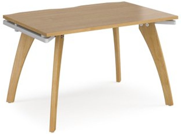 Office Monster | Fuze Bench Desk | Single Person Rectangular Desk 1200mm | Oak Tops With White Frames | 800mm Depth | Fuze Fuze Bench Desk | Single Person Rectangular Desk 1200mm | Oak Tops With White Frames | 800mm Depth | Fuze