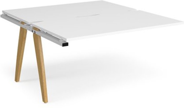 Office Monster | Fuze Bench Desk | Add On 2 Person Rectangular Desks 1400mm | White Tops With White Frames | 1600mm Depth | Fuze Fuze Bench Desk | Add On 2 Person Rectangular Desks 1400mm | White Tops With White Frames | 1600mm Depth | Fuze