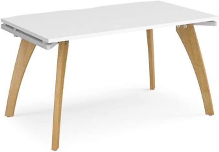 Office Monster | Fuze Bench Desk | Single Person Rectangular Desk 1400mm | White Tops With White Frames | 800mm Depth | Fuze Fuze Bench Desk | Single Person Rectangular Desk 1400mm | White Tops With White Frames | 800mm Depth | Fuze