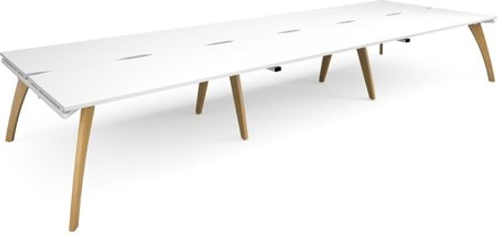 Office Monster | Fuze Bench Desk | 6 Person Rectangular Desks 4800mm | White Tops With White Frames | 1600mm Depth | Fuze Fuze Bench Desk | 6 Person Rectangular Desks 4800mm | White Tops With White Frames | 1600mm Depth | Fuze