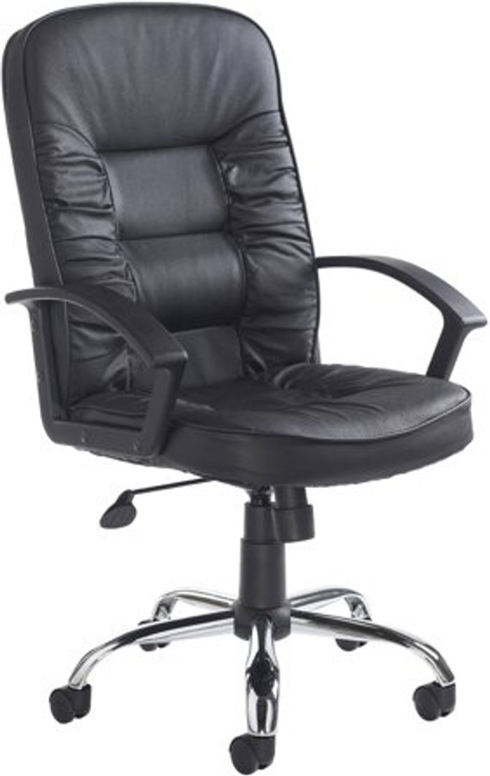 Office Monster | Hertford Hertford high back managers chair - black leather faced Hertford Hertford high back managers chair - black leather faced