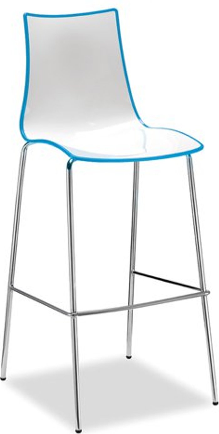 Office Monster | Gecko Gecko shell dining stool with chrome legs - blue Gecko Gecko shell dining stool with chrome legs - blue