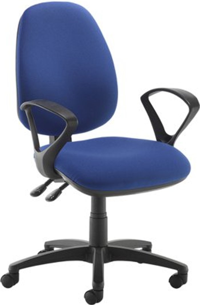 Office Monster | Jota Jota XL fabric back operator chair with fixed arms - blue Jota Jota XL fabric back operator chair with fixed arms - blue