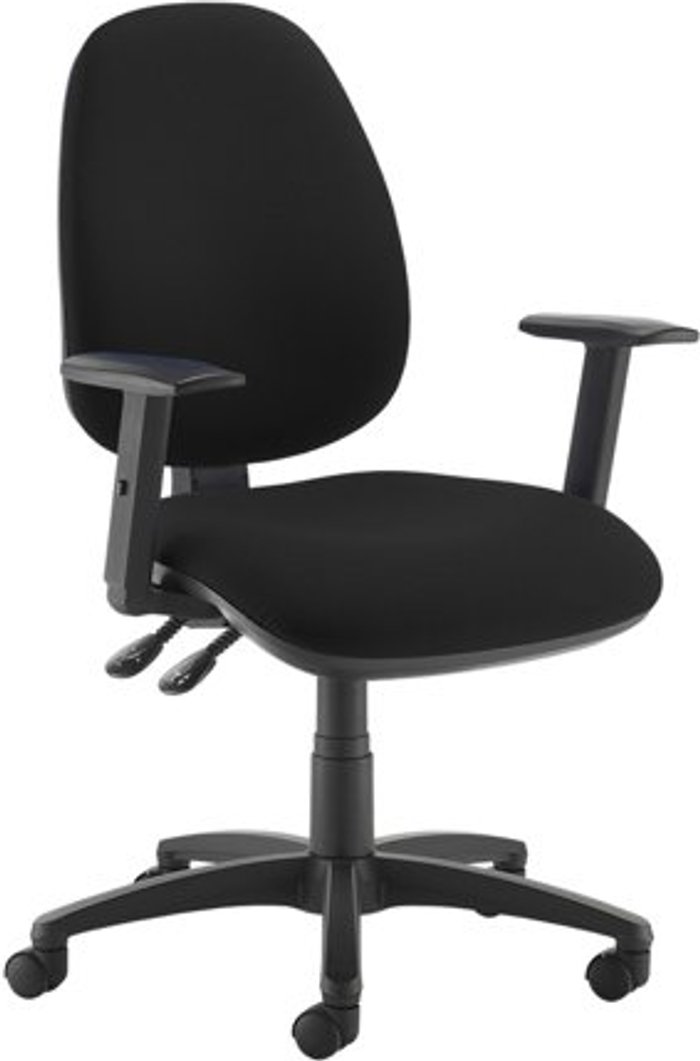 Office Monster | Jota Jota XL fabric back operator chair with adjustable arms - black Jota Jota XL fabric back operator chair with adjustable arms - black