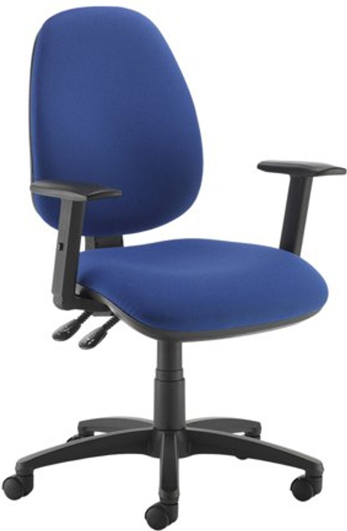 Office Monster | Jota Jota XL fabric back operator chair with adjustable arms - blue Jota Jota XL fabric back operator chair with adjustable arms - blue