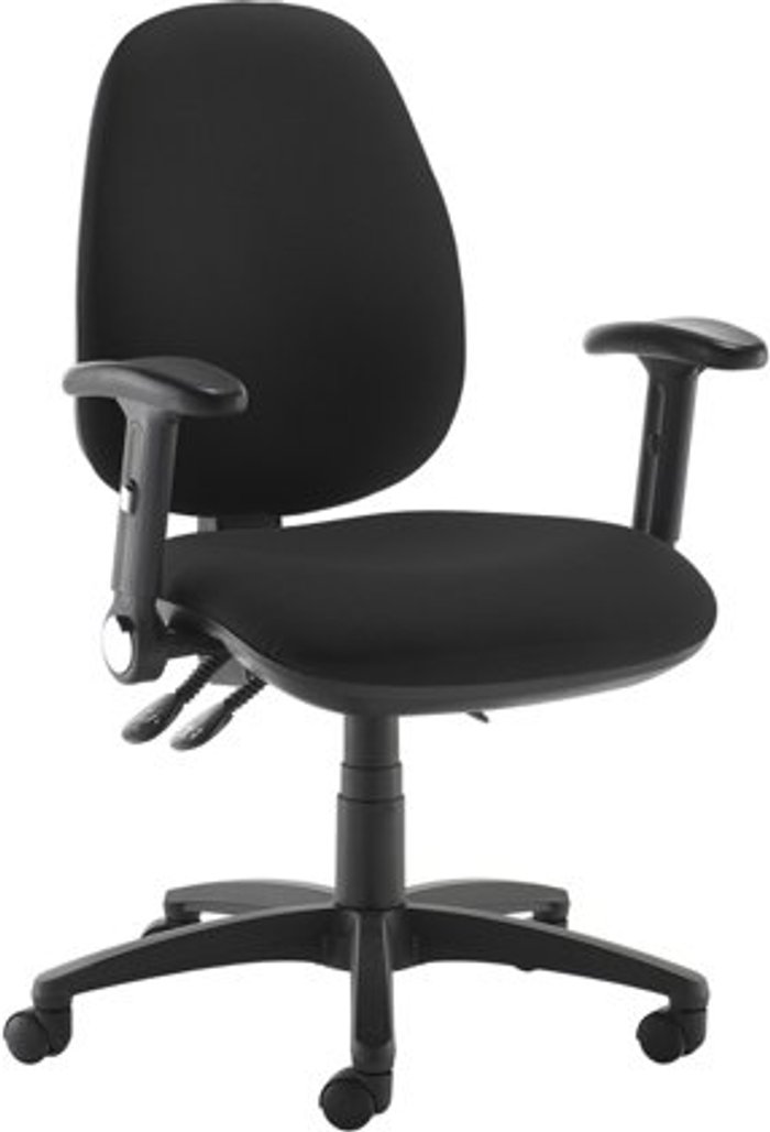 Office Monster | Jota Jota XL fabric back operator chair with folding arms - black Jota Jota XL fabric back operator chair with folding arms - black