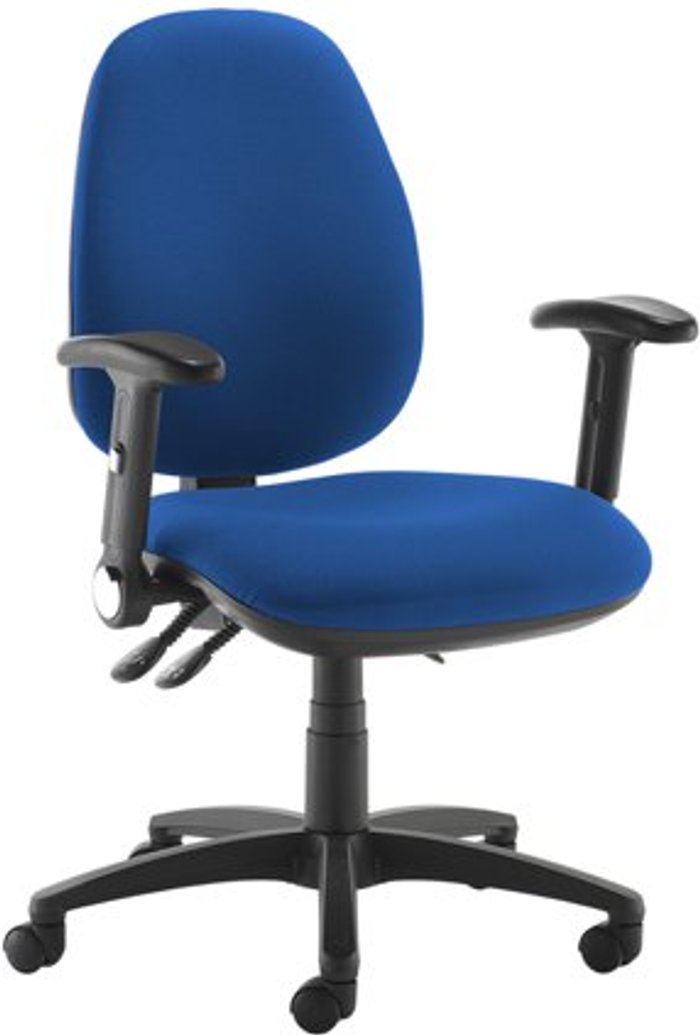 Office Monster | Jota Jota XL fabric back operator chair with folding arms - blue Jota Jota XL fabric back operator chair with folding arms - blue