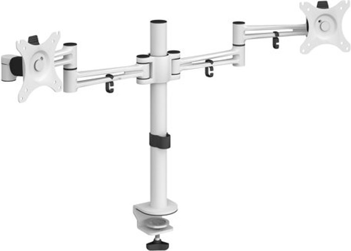 Office Monster | Luna Luna double flat screen monitor arm - white Luna Luna double flat screen monitor arm - white