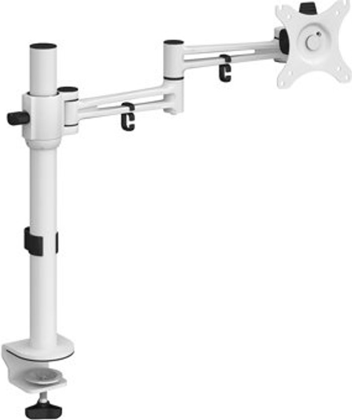 Office Monster | Luna Luna single flat screen monitor arm - white Luna Luna single flat screen monitor arm - white