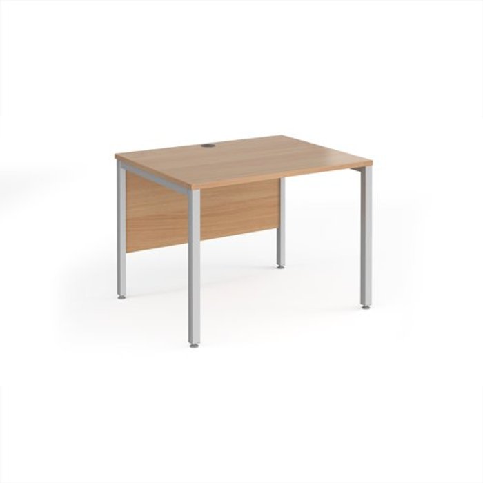 Office Monster | Maestro 25 Office Desk | 1000mm Rectangular Desk With Bench Leg | Beech Tops With Silver Frames | 800mm Depth | Maestro 25 Maestro 25 Office Desk | 1000mm Rectangular Desk With Bench Leg | Beech Tops With Silver Frames | 800mm Depth | Maestro 25