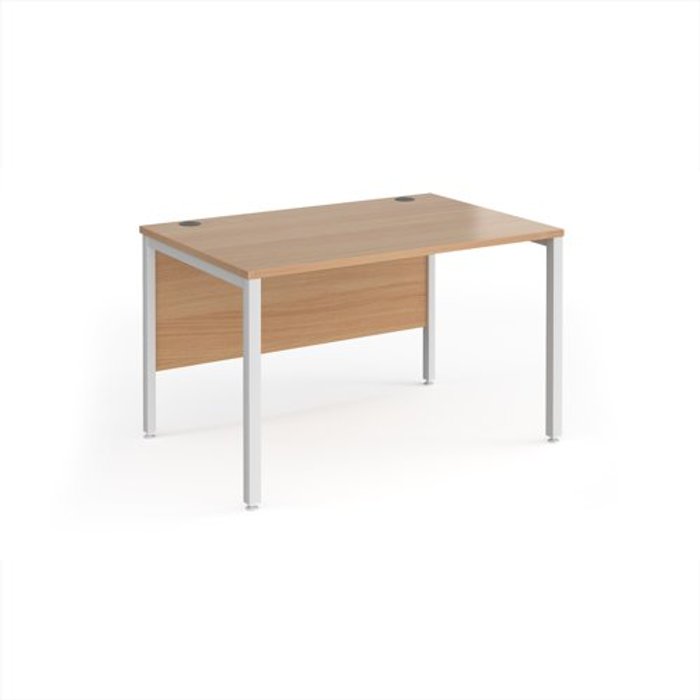Office Monster | Maestro 25 Office Desk | 1200mm Rectangular Desk With Bench Leg | Beech Tops With White Frames | 800mm Depth | Maestro 25 Maestro 25 Office Desk | 1200mm Rectangular Desk With Bench Leg | Beech Tops With White Frames | 800mm Depth | Maestro 25