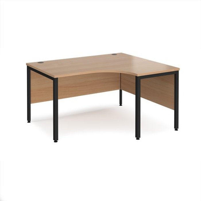 Office Monster | Maestro 25 Office Desk | Right Hand Corner Desk 1400mm | Beech Top With Black Frame | 1200mm Depth | Maestro 25 MB14ERKB Maestro 25 Office Desk | Right Hand Corner Desk 1400mm | Beech Top With Black Frame | 1200mm Depth | Maestro 25 MB14ERKB