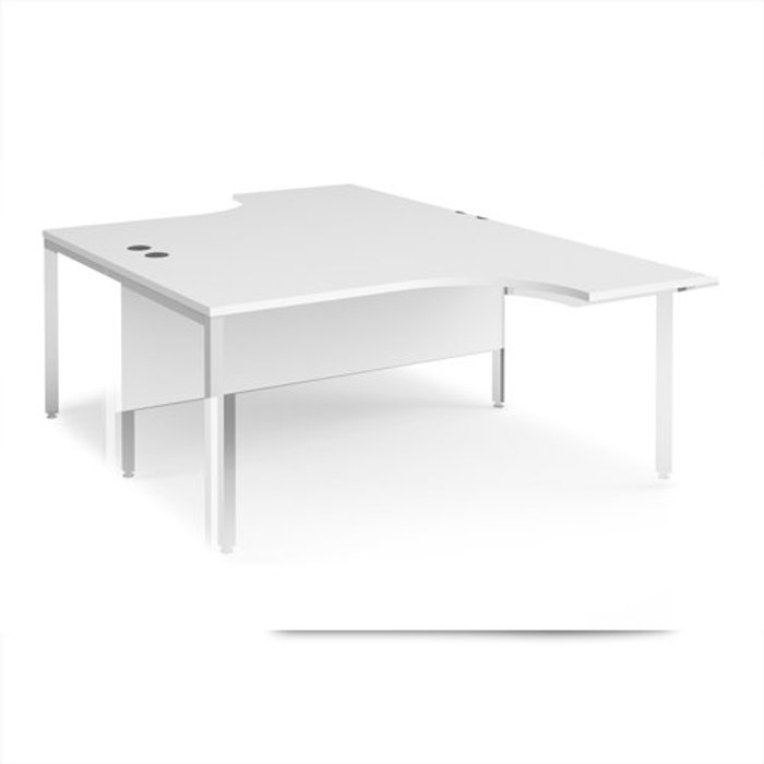 Office Monster | Maestro 25 Office Desk | 2 Person Rectangular Desk 1600mm | White Tops With White Frames | Maestro 25 Maestro 25 Office Desk | 2 Person Rectangular Desk 1600mm | White Tops With White Frames | Maestro 25