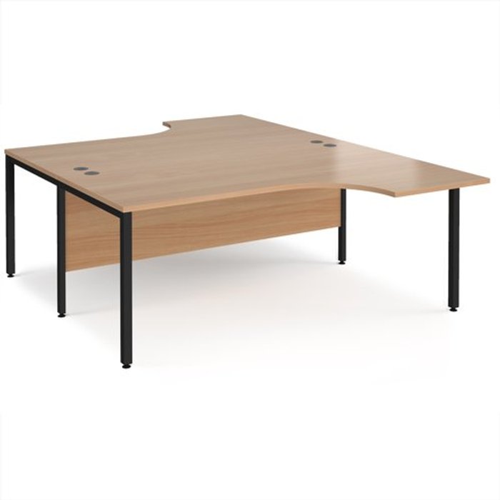 Office Monster | Maestro 25 Office Desk | 2 Person Corner Desk 1800mm | Beech Tops With Black Frames | Maestro 25 Maestro 25 Office Desk | 2 Person Corner Desk 1800mm | Beech Tops With Black Frames | Maestro 25