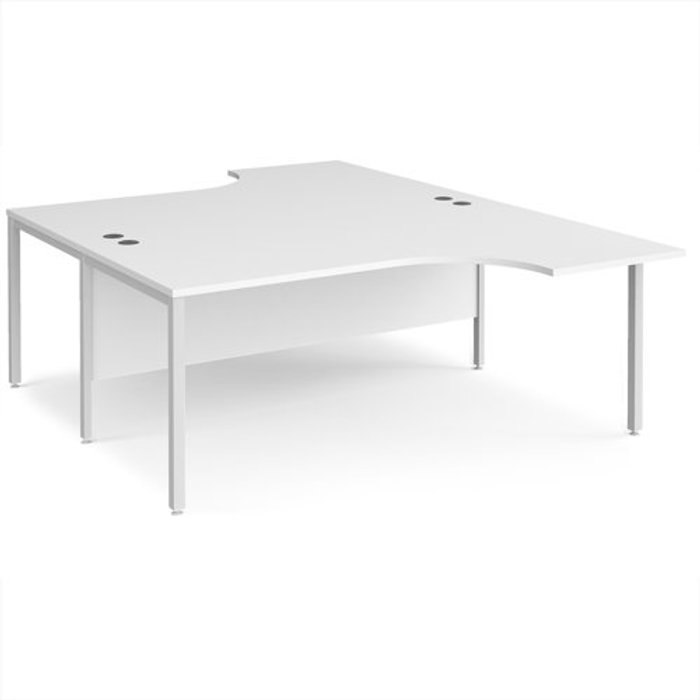 Office Monster | Maestro 25 Office Desk | 2 Person Corner Desk 1800mm | White Tops With White Frames | Maestro 25 Maestro 25 Office Desk | 2 Person Corner Desk 1800mm | White Tops With White Frames | Maestro 25