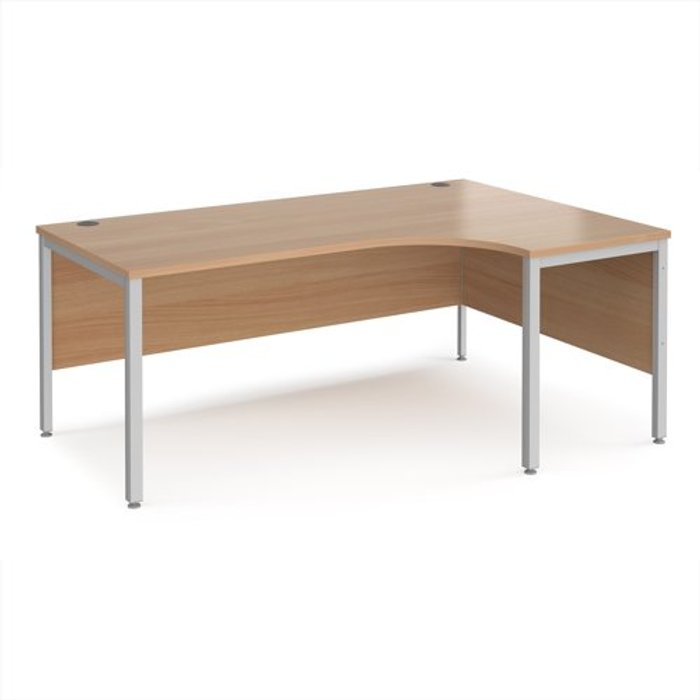 Office Monster | Maestro 25 Office Desk | Right Hand Corner Desk 1800mm | Beech Top With Silver Frame | 1200mm Depth | Maestro 25 MB18ERSB Maestro 25 Office Desk | Right Hand Corner Desk 1800mm | Beech Top With Silver Frame | 1200mm Depth | Maestro 25 MB18ERSB