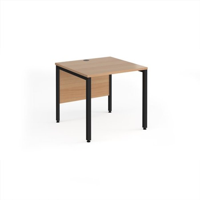 Office Monster | Maestro 25 Office Desk | 800mm Rectangular Desk With Bench Leg | Beech Tops With Black Frames | 800mm Depth | Maestro 25 Maestro 25 Office Desk | 800mm Rectangular Desk With Bench Leg | Beech Tops With Black Frames | 800mm Depth | Maestro 25