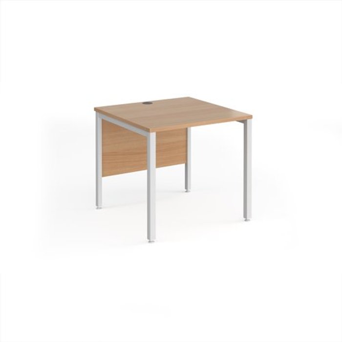 Office Monster | Maestro 25 Office Desk | 800mm Rectangular Desk With Bench Leg | Beech Tops With White Frames | 800mm Depth | Maestro 25 Maestro 25 Office Desk | 800mm Rectangular Desk With Bench Leg | Beech Tops With White Frames | 800mm Depth | Maestro 25