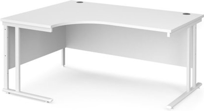 Office Monster | Maestro 25 Office Desk | Left Hand Corner Desk 1600mm | White Top With White Frame | 1200mm Depth | Maestro 25 MC16ELWHWH Maestro 25 Office Desk | Left Hand Corner Desk 1600mm | White Top With White Frame | 1200mm Depth | Maestro 25 MC16ELWHWH