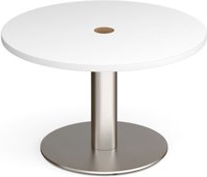 Office Monster | Monza Monza circular coffee table 800mm with central circular cutout 80mm - white Monza Monza circular coffee table 800mm with central circular cutout 80mm - white