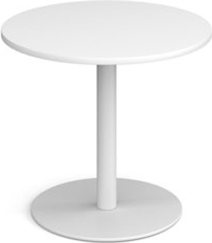 Office Monster | Monza Monza circular dining table with flat round white base 800mm - white Monza Monza circular dining table with flat round white base 800mm - white