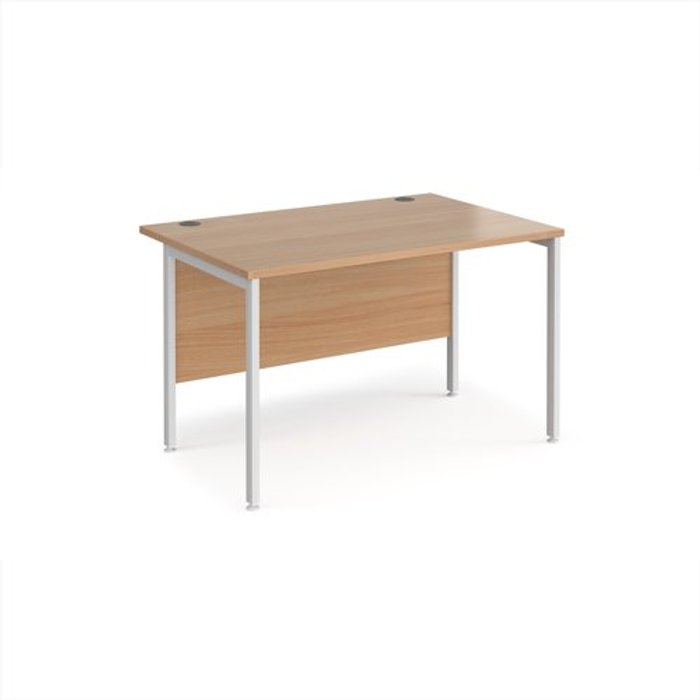 Office Monster | Maestro 25 Office Desk | 1200mm Rectangular Desk With H-Frame Leg | Beech Tops With White Frames | 800mm Depth | Maestro 25 Maestro 25 Office Desk | 1200mm Rectangular Desk With H-Frame Leg | Beech Tops With White Frames | 800mm Depth | Maestro 25
