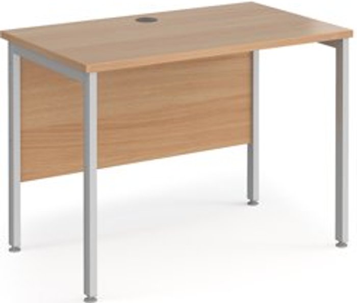 Office Monster | Maestro 25 Office Desk | 1000mm Rectangular Desk With H-Frame Leg | Beech Tops With Silver Frames | 600mm Depth | Maestro 25 Maestro 25 Office Desk | 1000mm Rectangular Desk With H-Frame Leg | Beech Tops With Silver Frames | 600mm Depth | Maestro 25