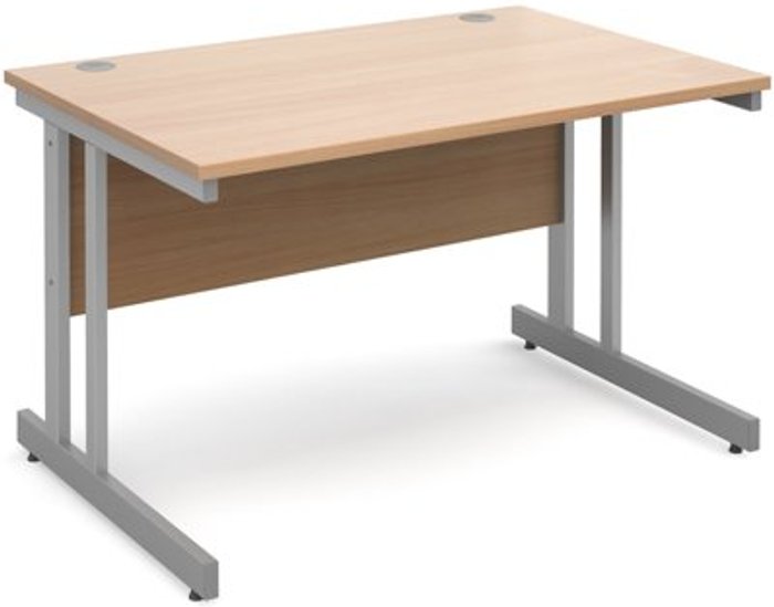 Office Monster | Momento Office Desk | Rectangular Desk 1200mm | Beech Tops With Silver Frames | 800mm Depth | Momento Momento Office Desk | Rectangular Desk 1200mm | Beech Tops With Silver Frames | 800mm Depth | Momento