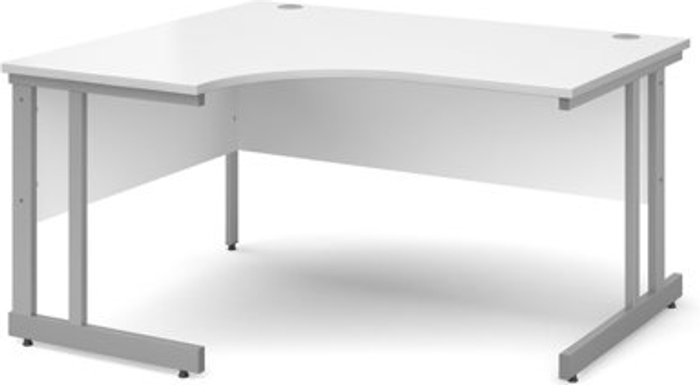 Office Monster | Momento Office Desk | Left Hand Corner Desk 1400mm | White Top With Silver Frame | 1200mm Depth | Momento Momento Office Desk | Left Hand Corner Desk 1400mm | White Top With Silver Frame | 1200mm Depth | Momento