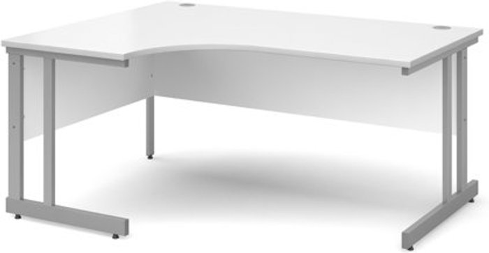 Office Monster | Momento Office Desk | Left Hand Corner Desk 1600mm | White Top With Silver Frame | 1200mm Depth | Momento Momento Office Desk | Left Hand Corner Desk 1600mm | White Top With Silver Frame | 1200mm Depth | Momento