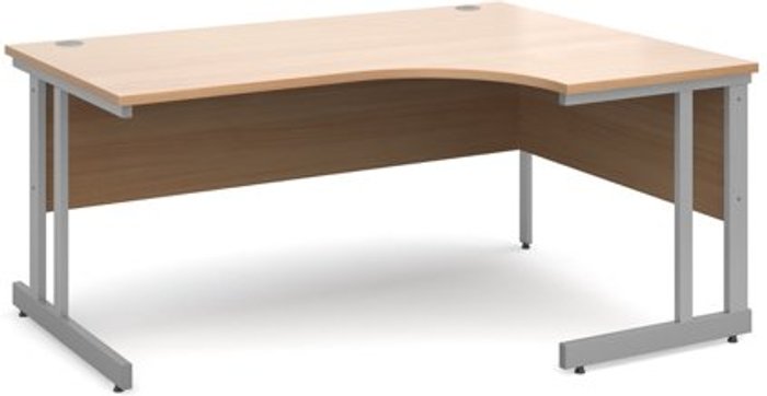 Office Monster | Momento Office Desk | Right Hand Corner Desk 1600mm | Beech Top With Silver Frame | 1200mm Depth | Momento Momento Office Desk | Right Hand Corner Desk 1600mm | Beech Top With Silver Frame | 1200mm Depth | Momento