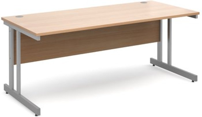 Office Monster | Momento Office Desk | Rectangular Desk 1800mm | Beech Tops With Silver Frames | 800mm Depth | Momento Momento Office Desk | Rectangular Desk 1800mm | Beech Tops With Silver Frames | 800mm Depth | Momento