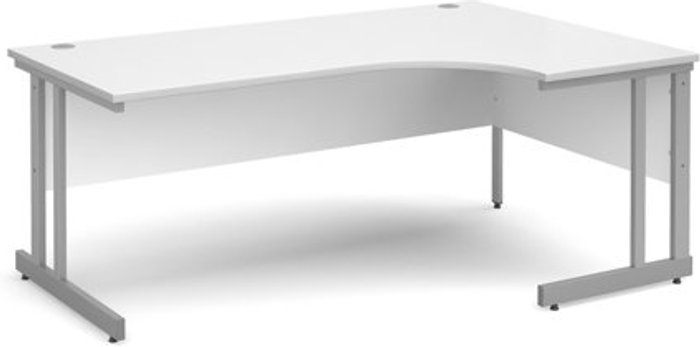 Office Monster | Momento Office Desk | Right Hand Corner Desk 1800mm | White Top With Silver Frame | 1200mm Depth | Momento Momento Office Desk | Right Hand Corner Desk 1800mm | White Top With Silver Frame | 1200mm Depth | Momento