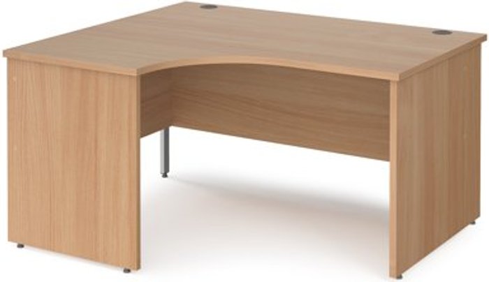 Office Monster | Maestro 25 Office Desk | Left Hand Corner Desk 1400mm | Beech Top And Panel End Leg | Maestro 25 Maestro 25 Office Desk | Left Hand Corner Desk 1400mm | Beech Top And Panel End Leg | Maestro 25