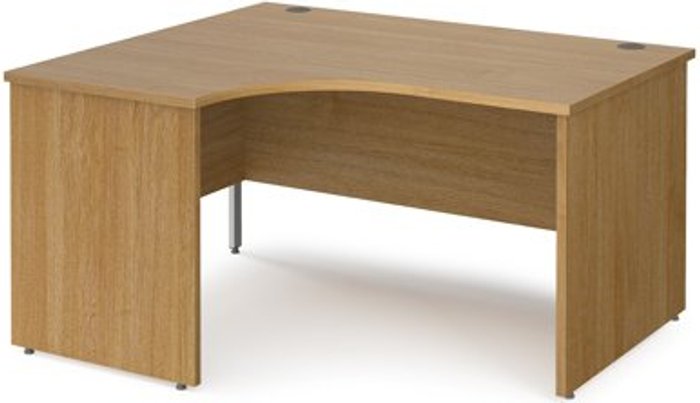 Office Monster | Maestro 25 Office Desk | Left Hand Corner Desk 1400mm | Oak Top And Panel End Leg | Maestro 25 Maestro 25 Office Desk | Left Hand Corner Desk 1400mm | Oak Top And Panel End Leg | Maestro 25