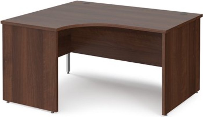 Office Monster | Maestro 25 Office Desk | Left Hand Corner Desk 1400mm | Walnut Top And Panel End Leg | Maestro 25 Maestro 25 Office Desk | Left Hand Corner Desk 1400mm | Walnut Top And Panel End Leg | Maestro 25
