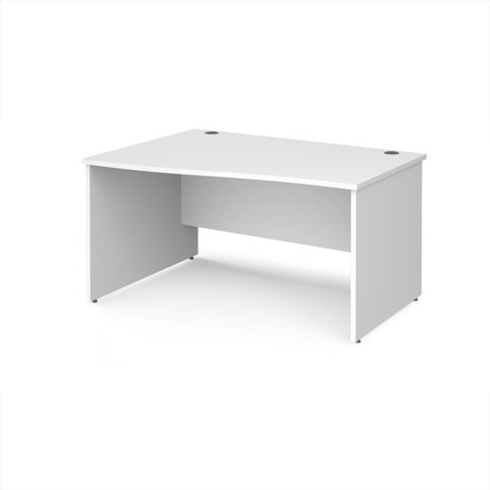 Office Monster | Maestro 25 Office Desk | Left Hand Wave Desk 1400mm | White Top And Panel End Leg | Maestro 25 Maestro 25 Office Desk | Left Hand Wave Desk 1400mm | White Top And Panel End Leg | Maestro 25